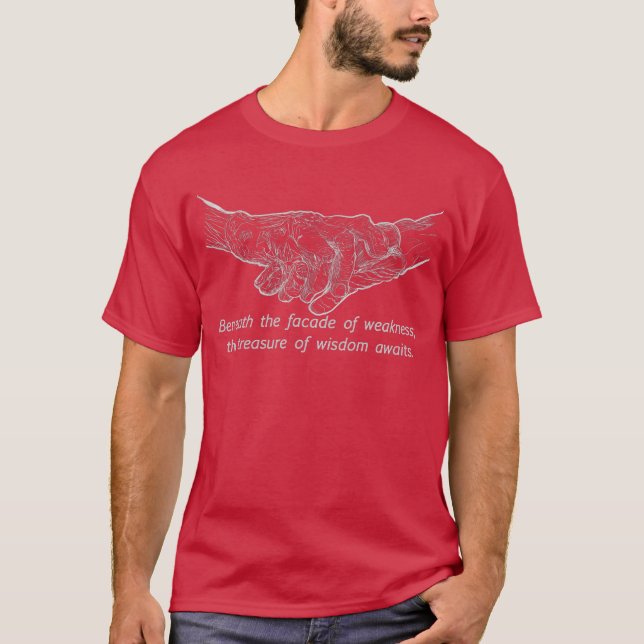 camiseta de sabedoria de mãos enrugadas (Frente)
