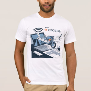 Camiseta de saída digital nominal para motociclist