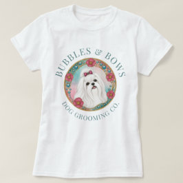Camiseta de Salão de Embelezamento de Cães Maltese