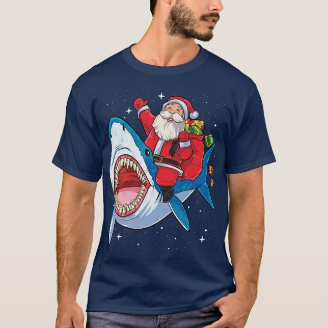 Camiseta de Santa Claus Presentes de Natal Espaço  (Frente)