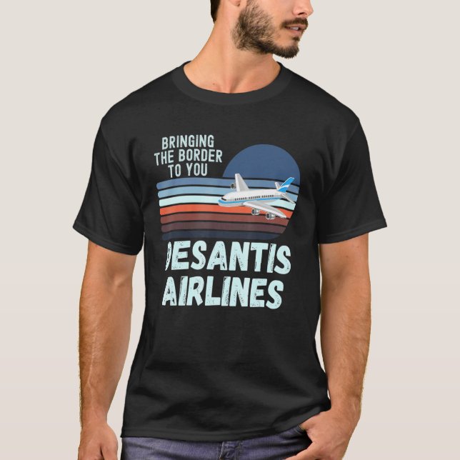 Camiseta De Santis Airlines Marthas Vineyard EUA Sunset Fun (Frente)