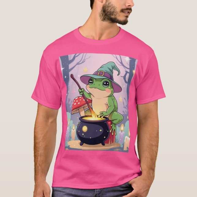 Camiseta de Sapo de Bruxa Engraçado – Sapo Pastel  (Frente)