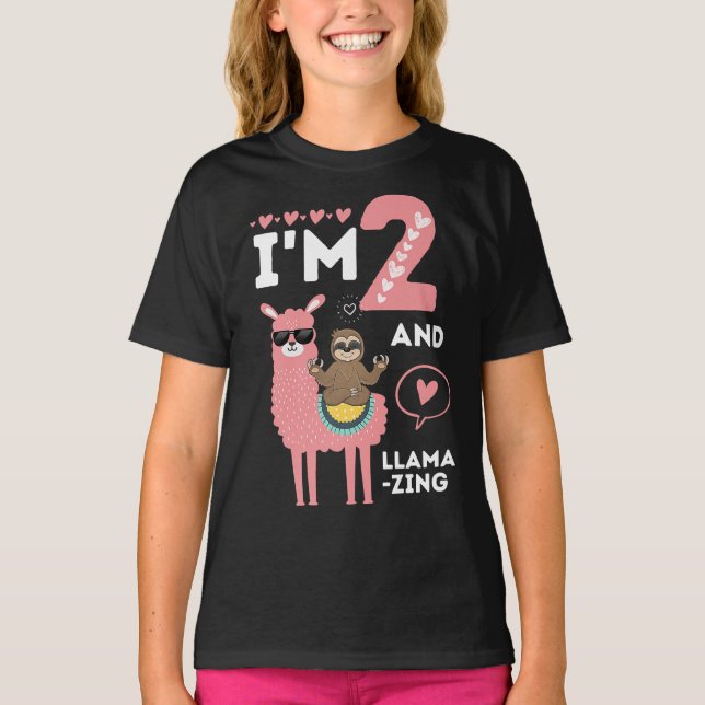 Camiseta de segundo aniversário com 2 anos e aluci (Frente)