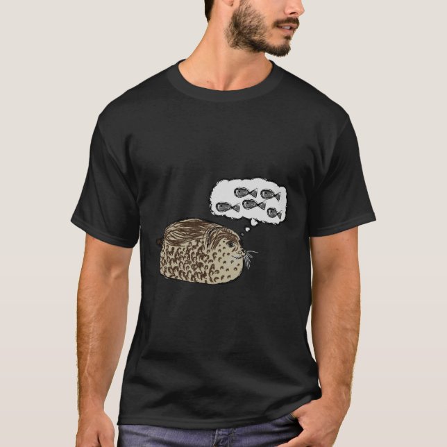Camiseta De Selo De Chubby Sonhando Com Peixes (Frente)