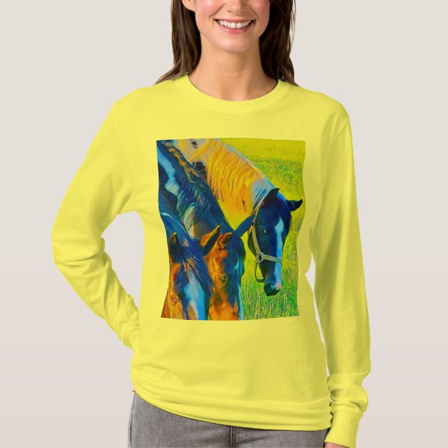 camiseta de senhoras de manga comprida (Frente)