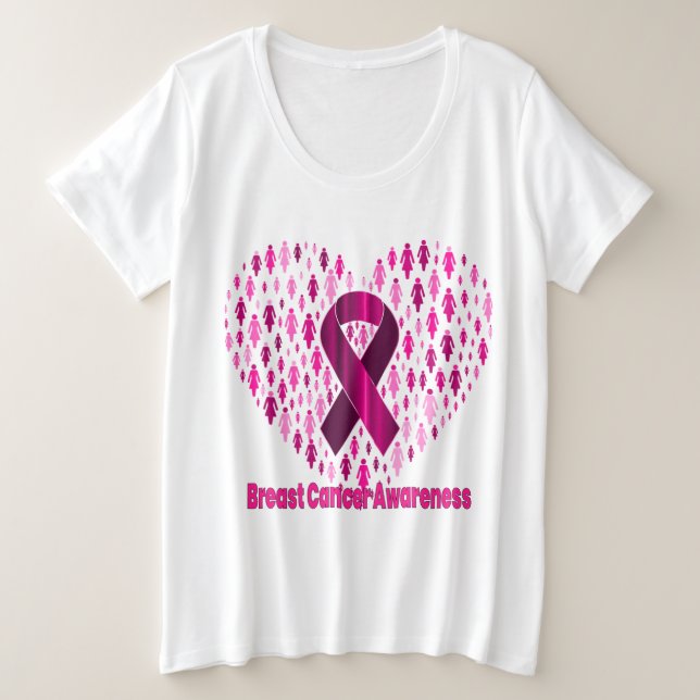 Camiseta de sensibilização para o Cancer da mama d (Frente do Design)