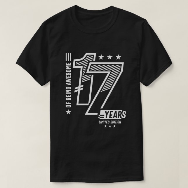 Camiseta De Ser Incrível 17 Anos - 17.º Aniversário (Frente do Design)