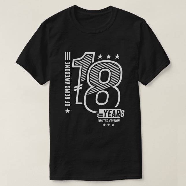 Camiseta De Ser Incrível 18 Anos - 18.º Aniversário (Frente do Design)