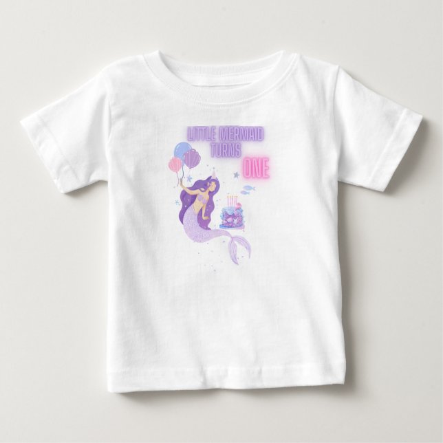 Camiseta de Sereia de 1º Aniversário (Frente)