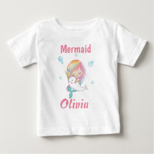 Camiseta de sereia Narwhal e camiseta de sereia