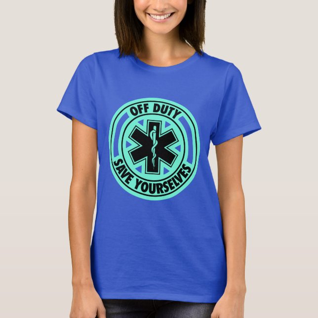 Camiseta De serviço, poupe-se de um EMT engraçado (Frente)