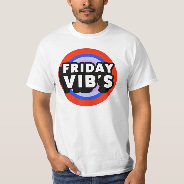 Camiseta de Sexta-feira com Vibrações de Arte Pop  (Frente)