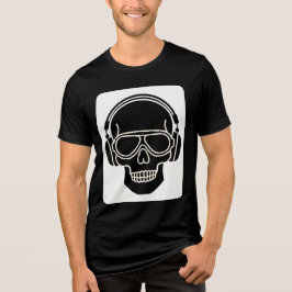 Camiseta de Silhueta de Cabeça com Fones de Ouvido