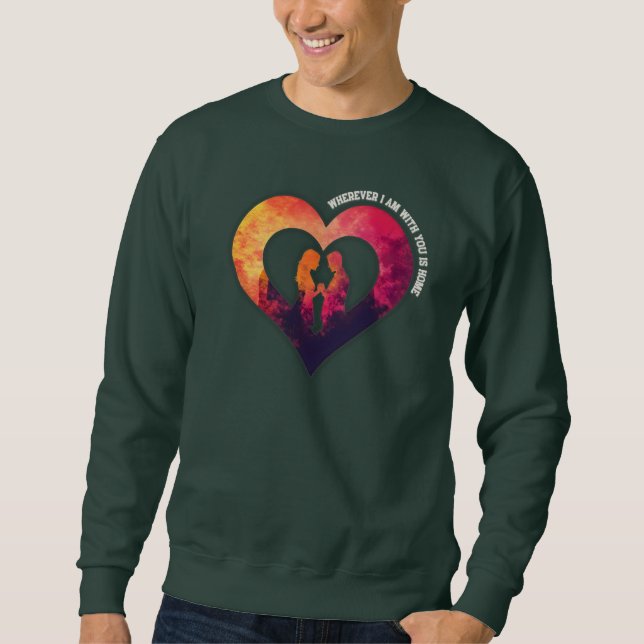 Camiseta de Silhueta de Coração "Lar É Você" Dia d (Frente)