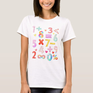 Camiseta de Símbolos Matemáticos Coloridos do Dia