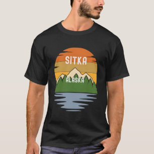 Camiseta De Sitka Alaska Vintage Sunset