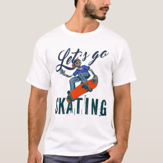 Camiseta de Skate Esqueleto | Arte de Rua de Skate