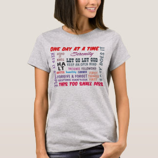 camiseta de slogans de recuperação