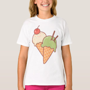 Camiseta de sobremesa de desenho animado fofa para