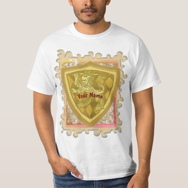 Camiseta de sobrenome Escudo Crista de Leão (Frente)