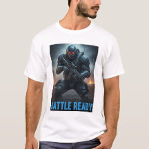 Camiseta de Soldado FPS Pronto para Batalha