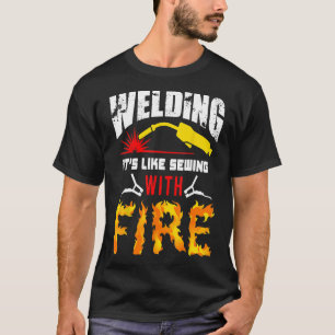 Camiseta de Soldagem É Como Costurar Com Fogo Sold