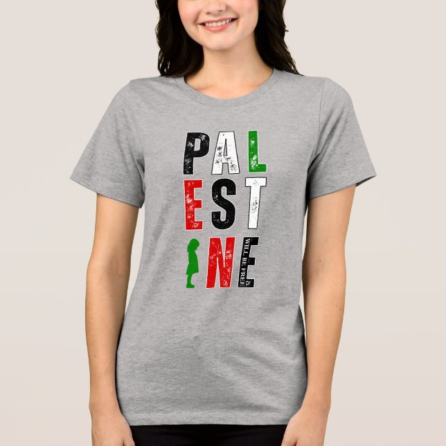Camiseta de Solidariedade da PALESTINA - Negrito D (Frente)