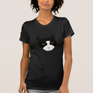 Camiseta de sorriso da cara do gato