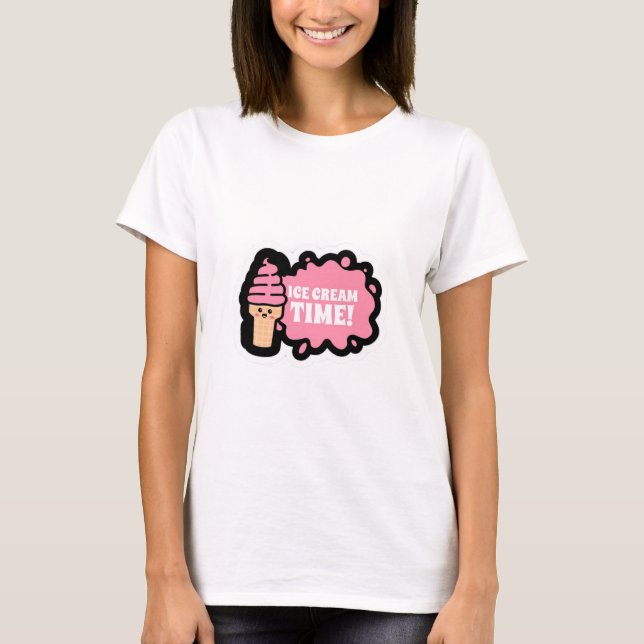 Camiseta de Sorvete Fofa para Meninas (Frente)