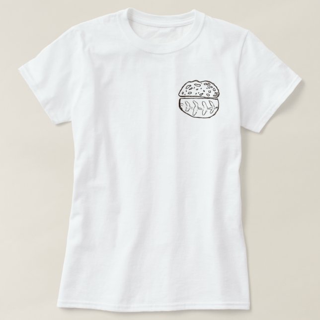Camiseta de Sourdough, de uso feminino (Frente do Design)