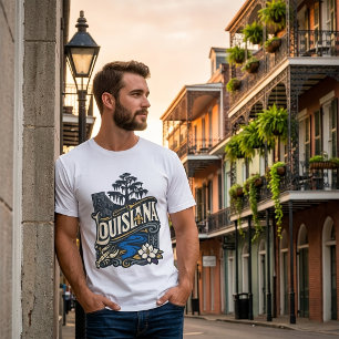 Camiseta de souvenir de viagem vintage da Louisian