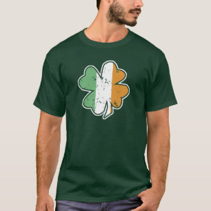 Camiseta De St Patrick irlandês do trevo do vintage t-shir