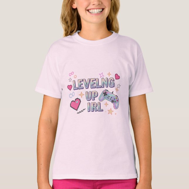 Camiseta de Subir de Nível na Vida Real – Inspirad (Frente)
