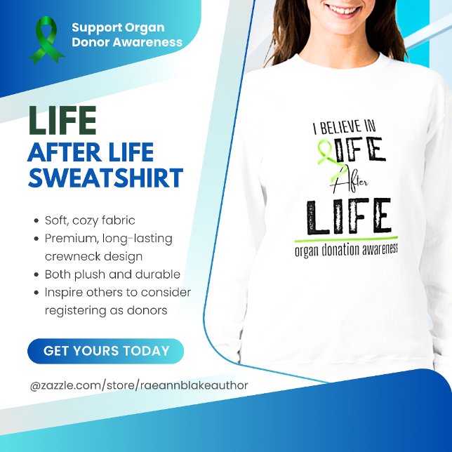 Camiseta de Sudor Life After Life de Conscientizaç (Criador carregado)
