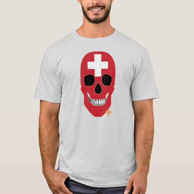 Camiseta de Suiça HANDSKULL básica B2 (Frente)