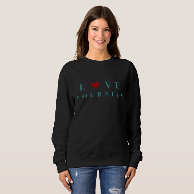 Camiseta de suor "Ame a Si Mesmo" em Azul Verde e  (Frente Completa)