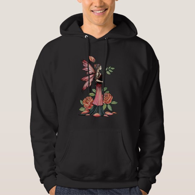 Camiseta de suor fada rosa gótica vermelha (Frente)