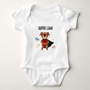 Camiseta de Super-herói Cachorro Bebê