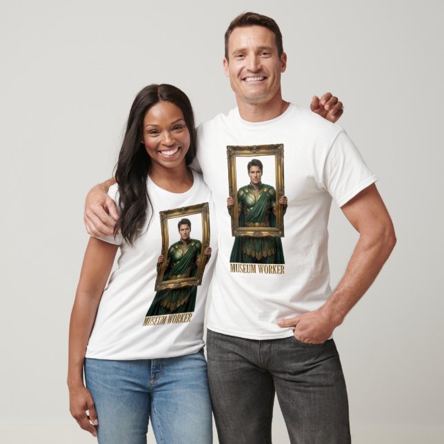 Camiseta de Super-Herói Funcionário de Museu (Unissex)