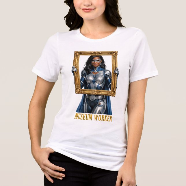 Camiseta de Super-herói Trabalhador de Museu (Frente)