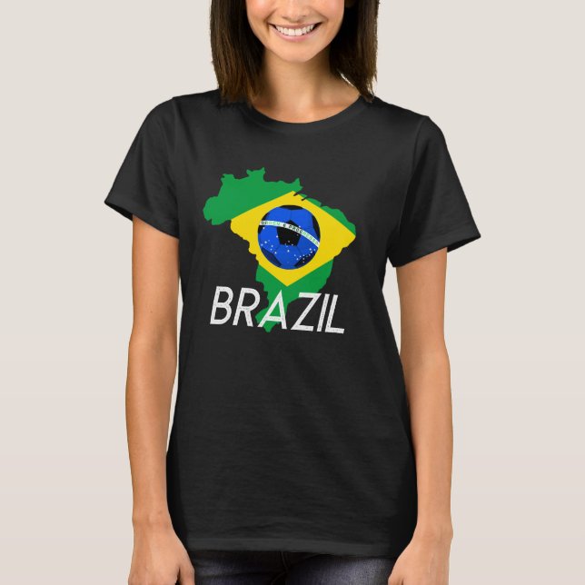 Camiseta de Suporte da Equipe de Futebol do Brasil (Frente)