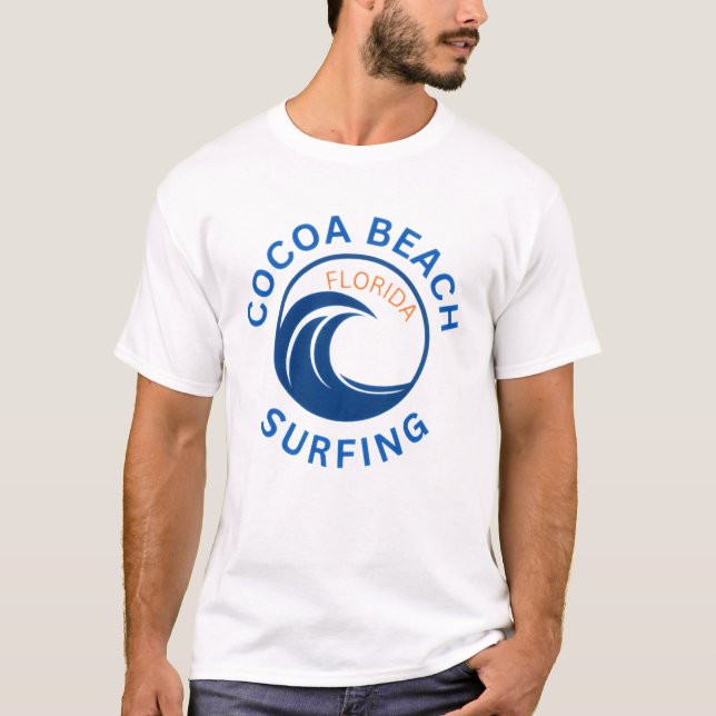 Camiseta de Surf da Cocoa Beach Florida (Frente)