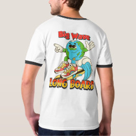 Camiseta de Surf de Long Board de Grandes Ondas