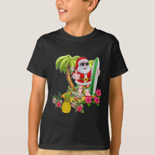 Camiseta De Surf Havaiano Do Papai Noel No Natal D