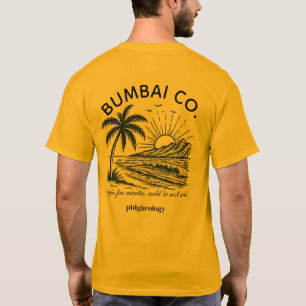 Camiseta de Surf Retrô Ouro da Funny Hawaiian Pidg