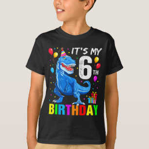 camiseta de t-rex de 6 anos de idade meninos feliz