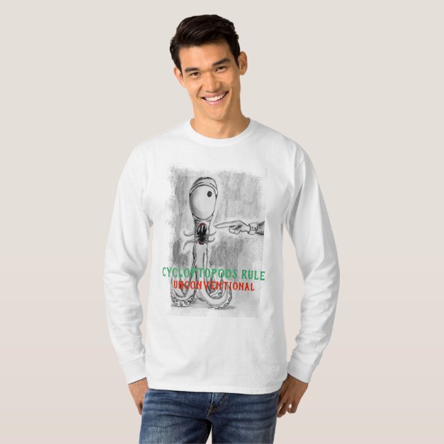 Camiseta De "t-shirt longo da Capa da regra Cycloptopods" (Frente Completa)
