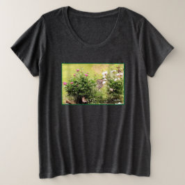 Camiseta de tamanho adicional para Rosas de jardim