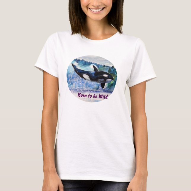 Camiseta de tanque de arte Orca selvagem nata, (Frente)