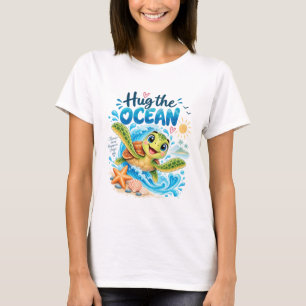 Camiseta de Tartaruga Marinha Abraço o Oceano – Am